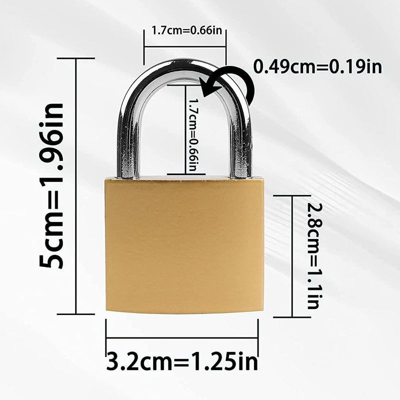 XFJSAK Lock 32mm(1.26inch), 4 Pack Padlocks, Small Padlock with Keys (keyed Alike), Lock with Key Padlock for Travel Bags, Gym Locker Padlocks, Keyed Padlocks (Yellow) - Image 2